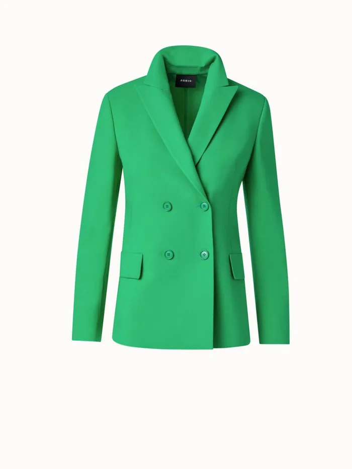 Double Breasted Jacket In Wool DoubleFace Leaf Women Akris Jackets