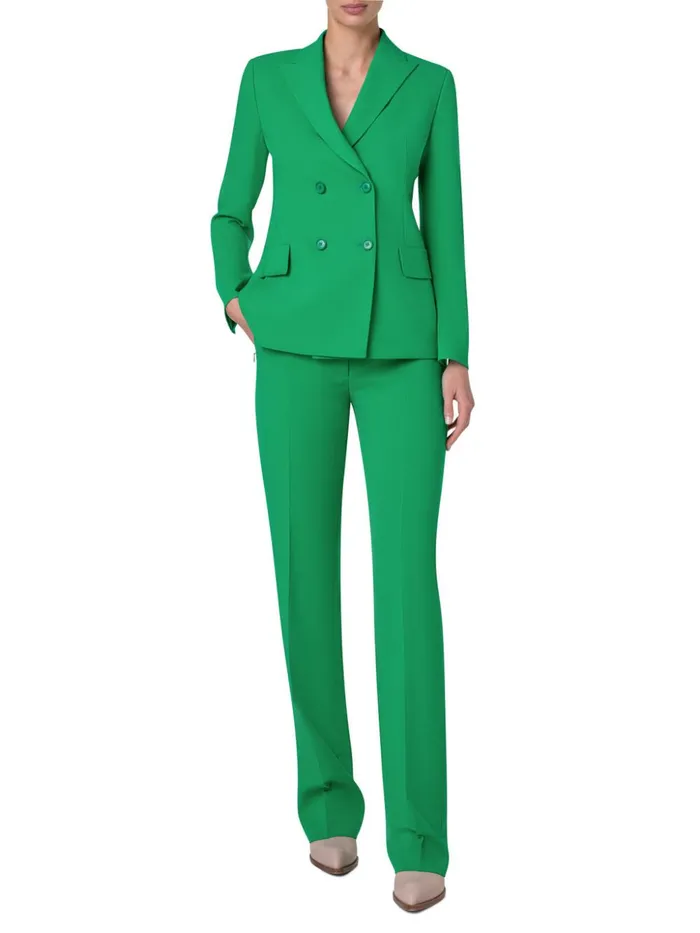 Double Breasted Jacket In Wool DoubleFace Leaf Women Akris Jackets