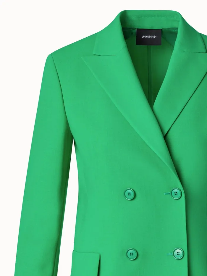 Double Breasted Jacket In Wool DoubleFace Leaf Women Akris Jackets