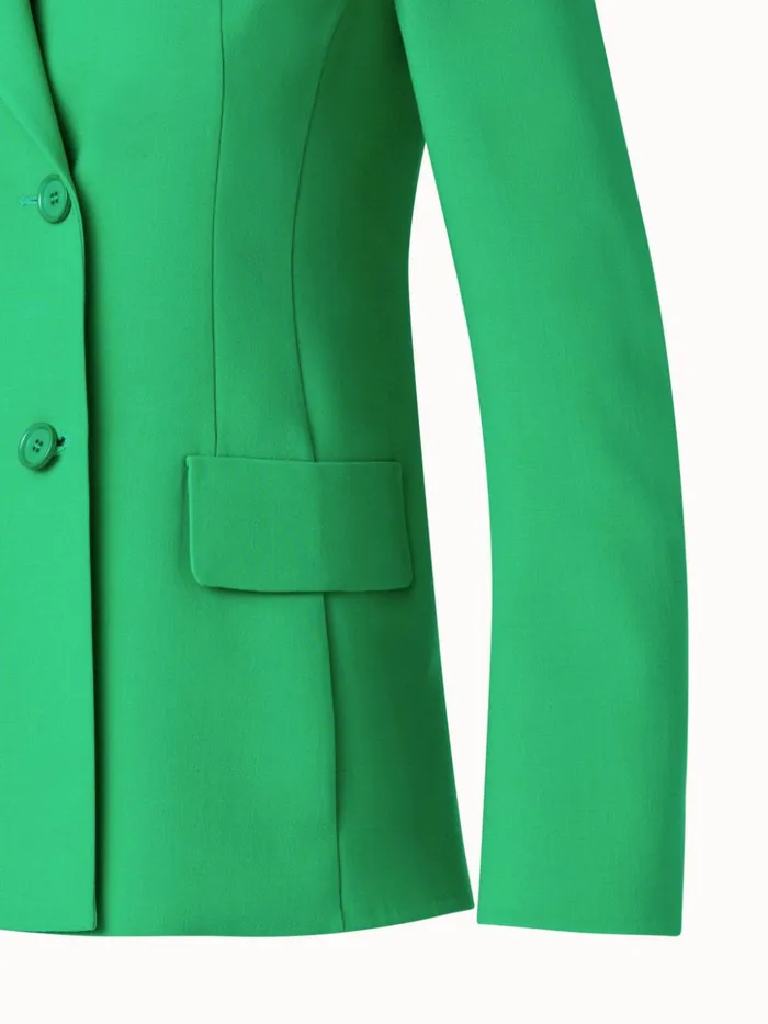 Double Breasted Jacket In Wool DoubleFace Leaf Women Akris Jackets