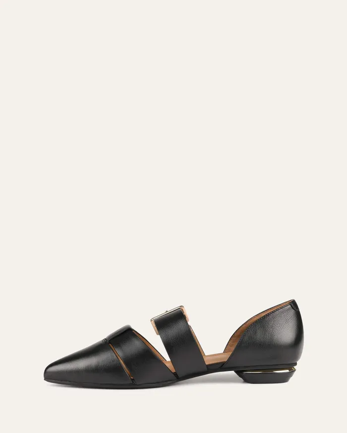 DRESS Carla dress flats black leather jomercer Women DRESS Carla dress flats black leather jomercer Women