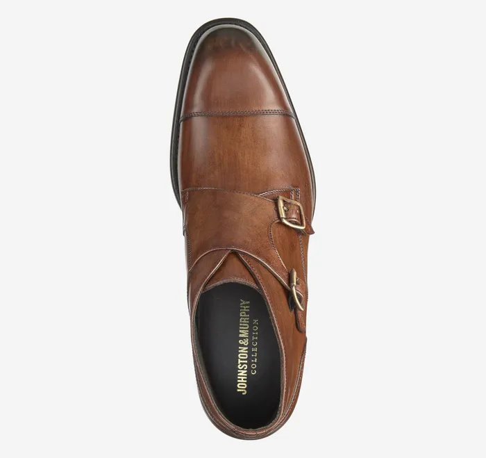 Dress Shoes Ellsworth Double Buckle Boot Brown HandStained Calfskin 8211 Johnston and Murphy Men