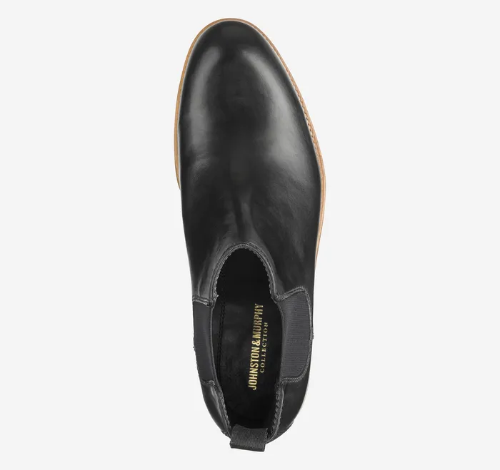 Dress Shoes Men Johnston and Murphy Dudley Chelsea Boot Black DipDyed Calfskin
