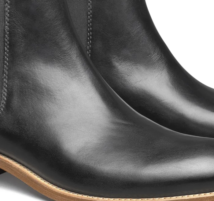 Dress Shoes Men Johnston and Murphy Dudley Chelsea Boot Black DipDyed Calfskin