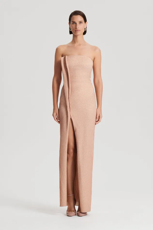 Dresses TINSEL GINGHAM GOWN ROSE GOLD Scanlan Theodore Women