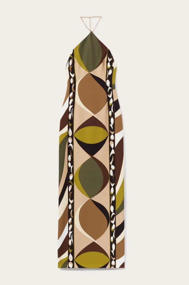 Dresses Women PUCCI PesciPrint Halterneck Long Dress