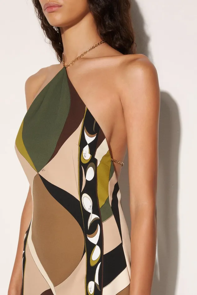 Dresses Women PUCCI PesciPrint Halterneck Long Dress