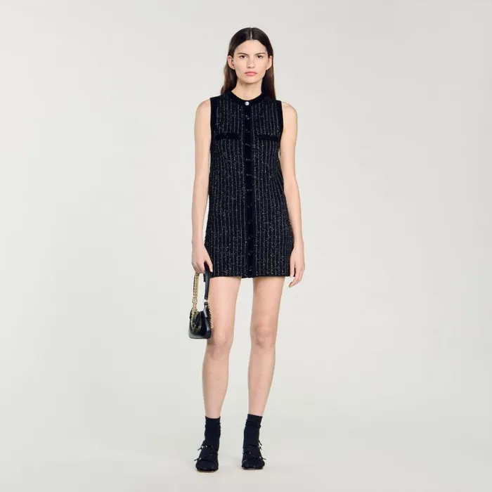 Dresses Women SANDRO Fancy Knit Dress Black