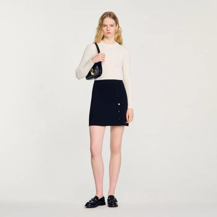 Dresses Women SANDRO Knit Dress Ecru Black
