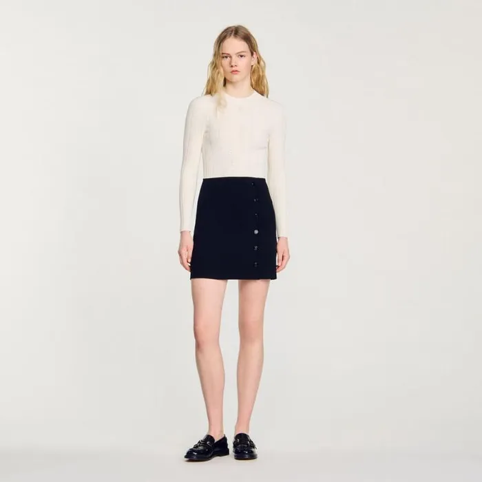 Dresses Women SANDRO Knit Dress Ecru Black
