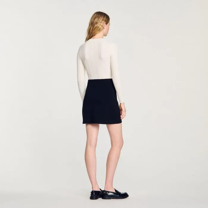 Dresses Women SANDRO Knit Dress Ecru Black