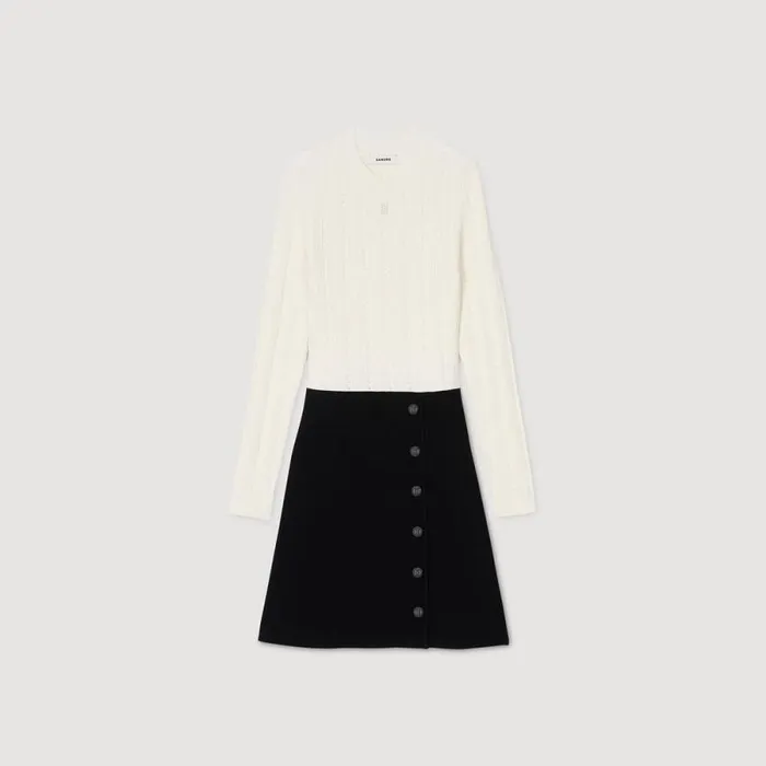 Dresses Women SANDRO Knit Dress Ecru Black
