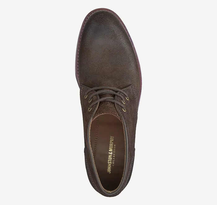 Dudley Chukka Brown Waxed English Suede Men Dress Shoes Johnston and Murphy