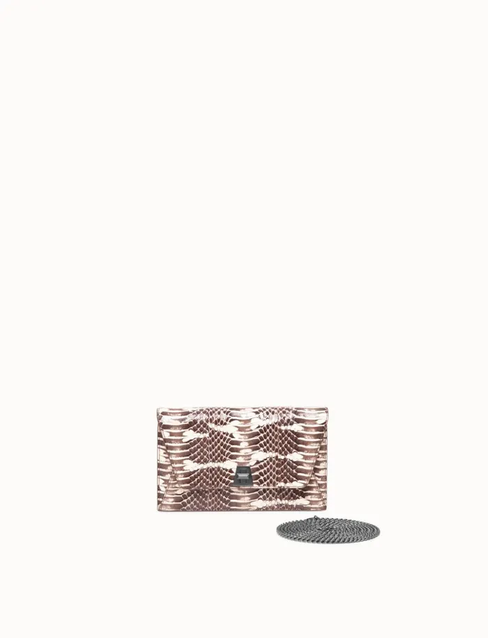 Envelope In Mangrove Snake Leather Rock Women Akris Shoulder Bags