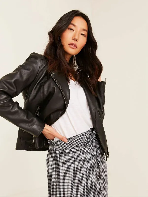 Fat Face Coats and Jackets Women Black Biker Bethany Jacket