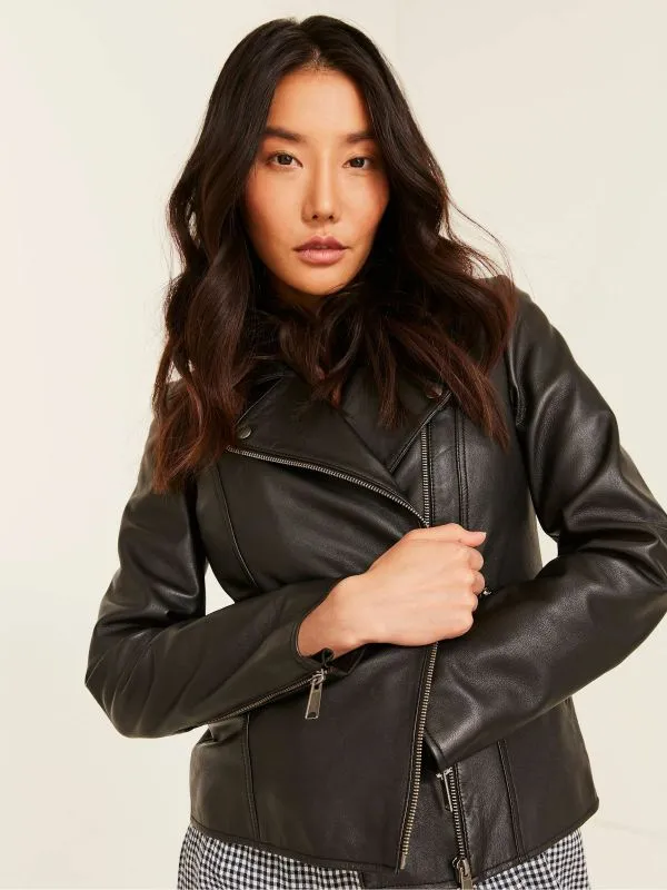 Fat Face Coats and Jackets Women Black Biker Bethany Jacket