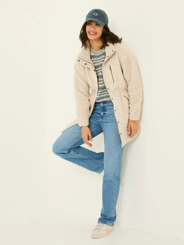 Fat Face Coats and Jackets Women Hadley Oatmeal Zip Through Fleece Jacket