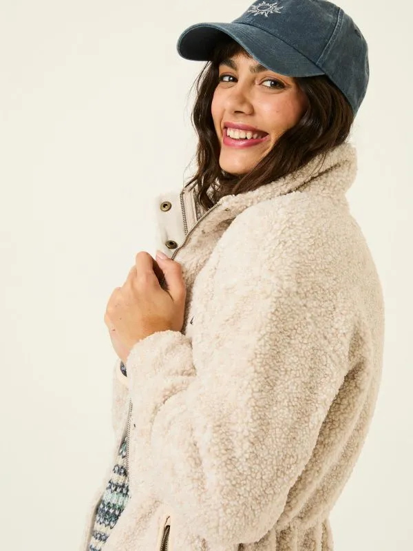 Fat Face Coats and Jackets Women Hadley Oatmeal Zip Through Fleece Jacket