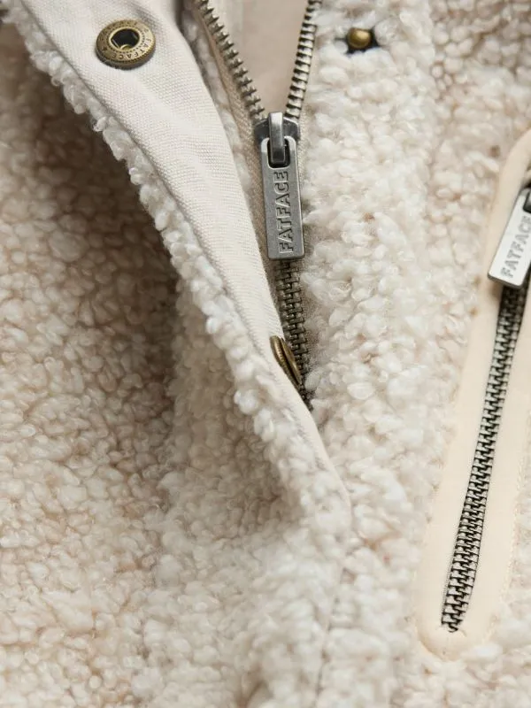 Fat Face Coats and Jackets Women Hadley Oatmeal Zip Through Fleece Jacket