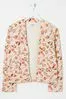 Fat Face Coats and Jackets Women Ivory Quilted Historical Floral Print Jersey Jacket
