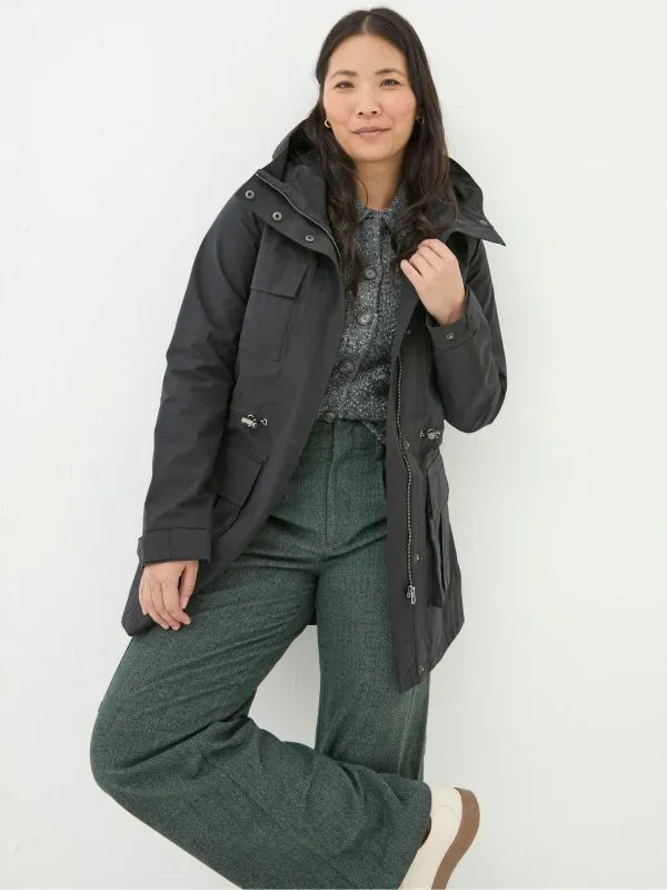 Fat Face Coats and Jackets Women Tiegan Black Waterproof Coat