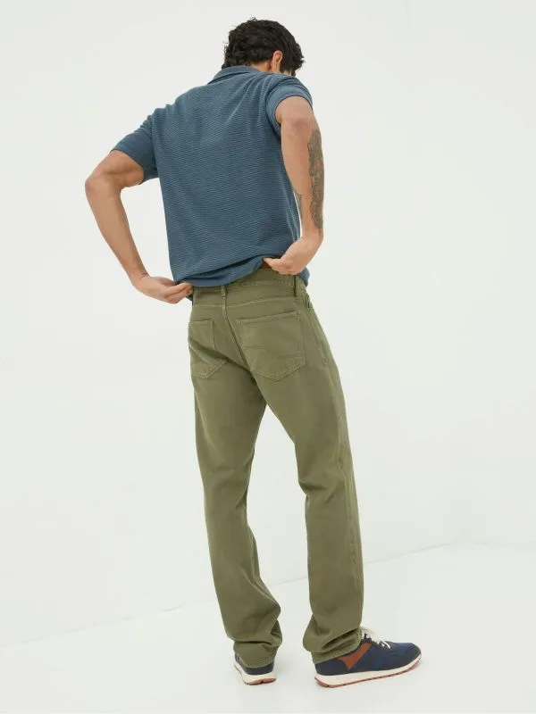 Fat Face Denim Dressing Men Green Straight Fit Barton Jeans