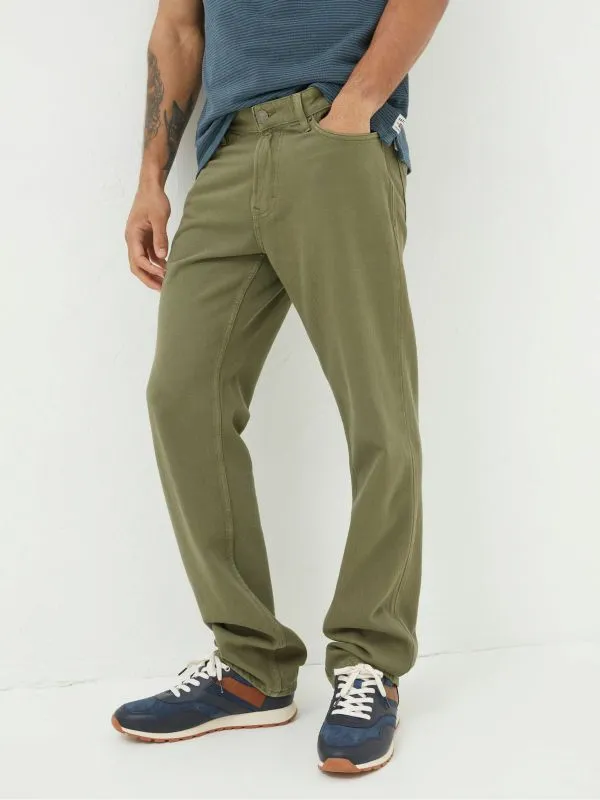 Fat Face Denim Dressing Men Green Straight Fit Barton Jeans