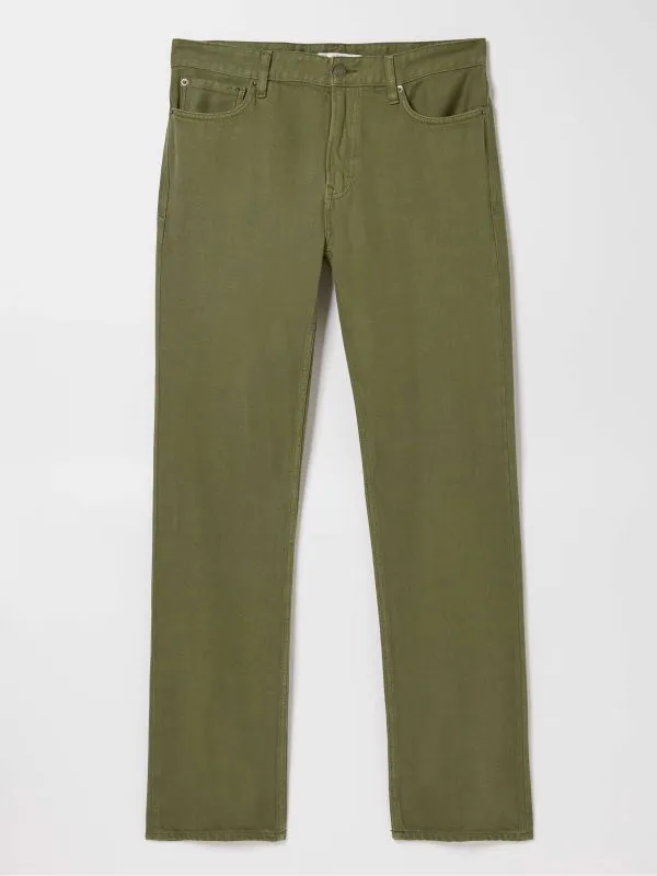 Fat Face Denim Dressing Men Green Straight Fit Barton Jeans