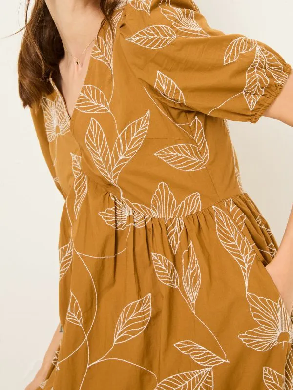 Fat Face Dresses Women Ochre Yellow Remi Midi Dress
