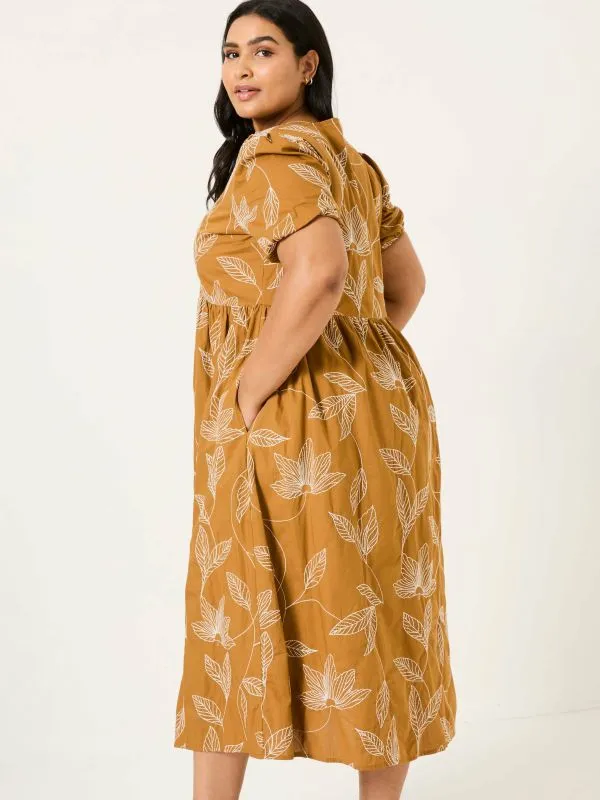 Fat Face Dresses Women Ochre Yellow Remi Midi Dress