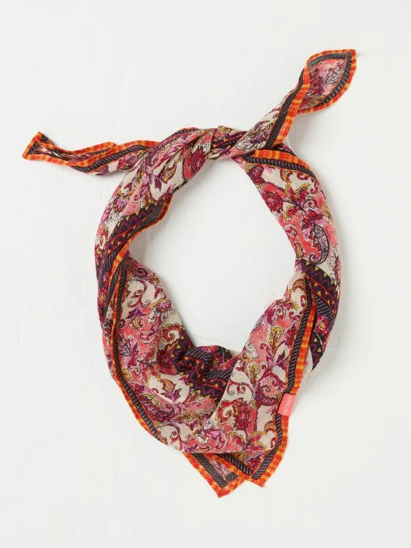 Fat Face Hair Accessories Women Pink Innocence Printed Hair Scarf