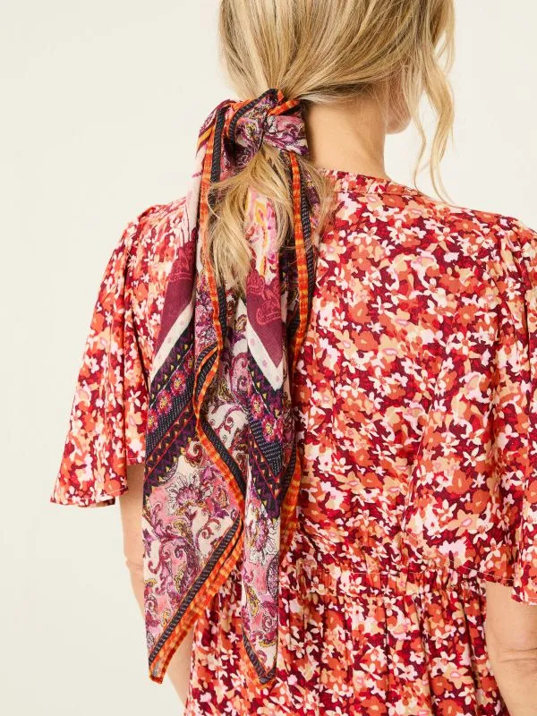 Fat Face Hair Accessories Women Pink Innocence Printed Hair Scarf