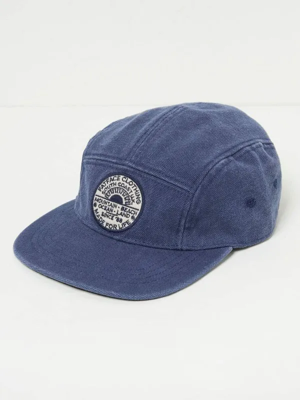 Fat Face Hats Men Blue 100 Cotton 5 Panel Patch Cap