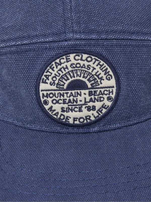 Fat Face Hats Men Blue 100 Cotton 5 Panel Patch Cap