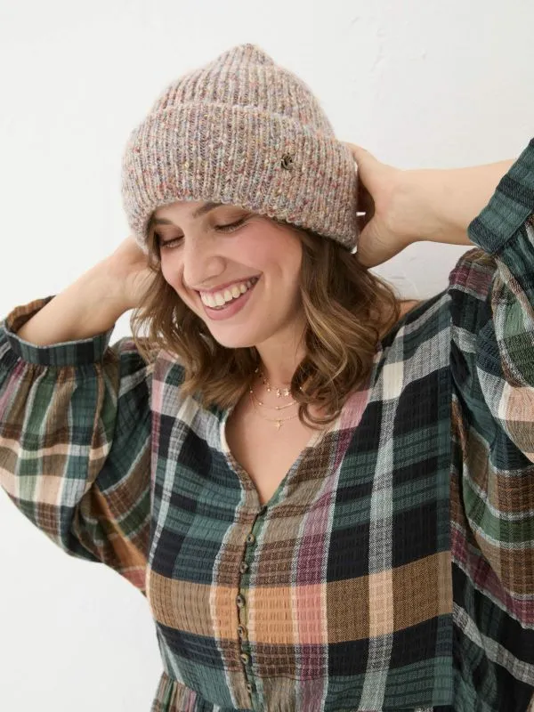 Fat Face Hats Women Natural Nep Beanie