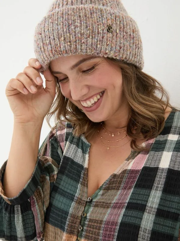 Fat Face Hats Women Natural Nep Beanie