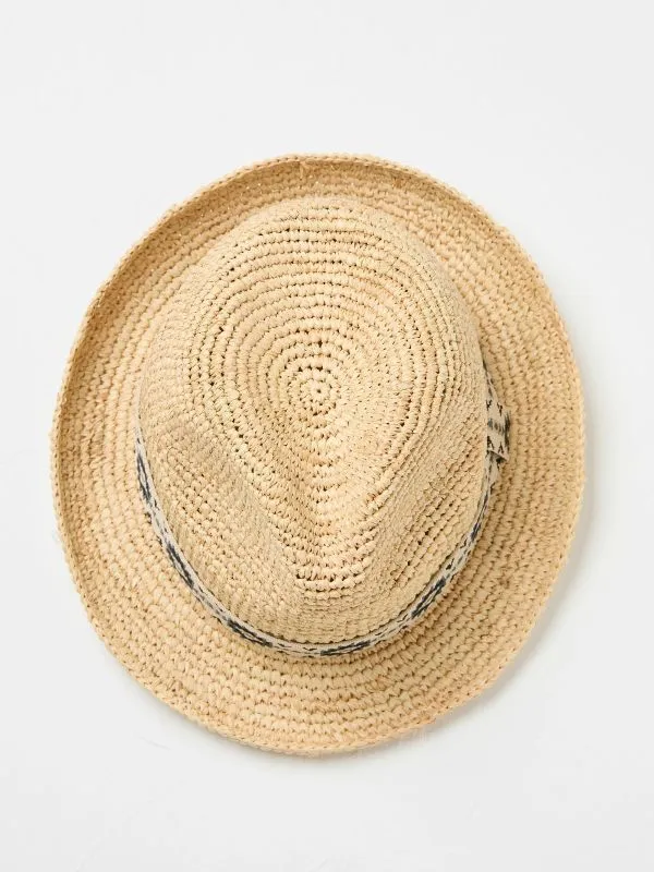 Fat Face Hats Women Natural Straw Trilby Hat