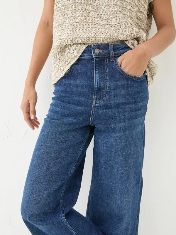 Fat Face Jeans Women Welling Blue Wide Leg Jeans
