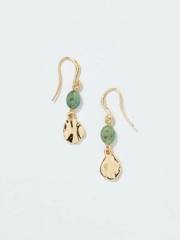 Fat Face Jewellery Women Gold Tone Stone Oval Drop Earrings