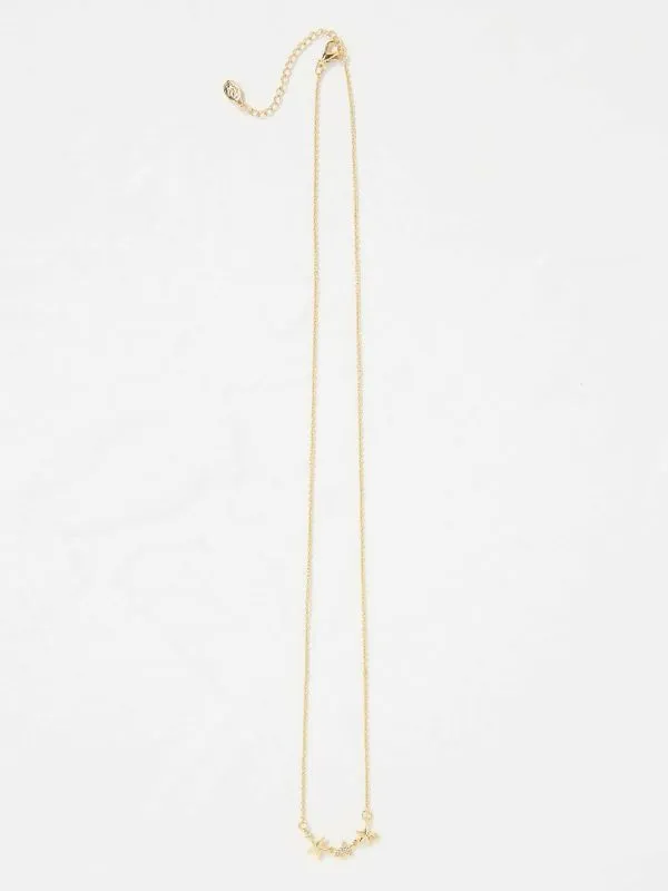 Fat Face Jewellery Women Gold Tone Trio Star Pendant Necklace