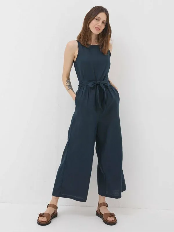 Fat Face Jumpsuits and Playsuits Women Liz Blue Linen Jumpsuit