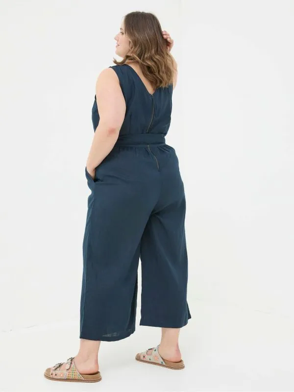 Fat Face Jumpsuits and Playsuits Women Liz Blue Linen Jumpsuit