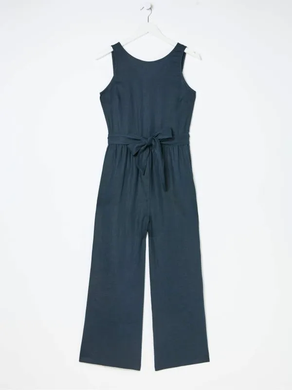 Fat Face Jumpsuits and Playsuits Women Liz Blue Linen Jumpsuit