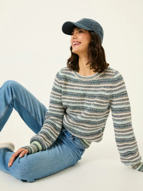 Fat Face Knitwear Women Blue Soraya Stripe Knitted Crew Neck Jumper