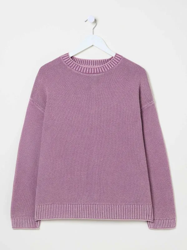 Fat Face Knitwear Women Dusky Purple Elia Laundered Knitted 100 Cotton Jumper Fat Face Knitwear Women Dusky Purple Elia Laundered Knitted 100 Cotton Jumper