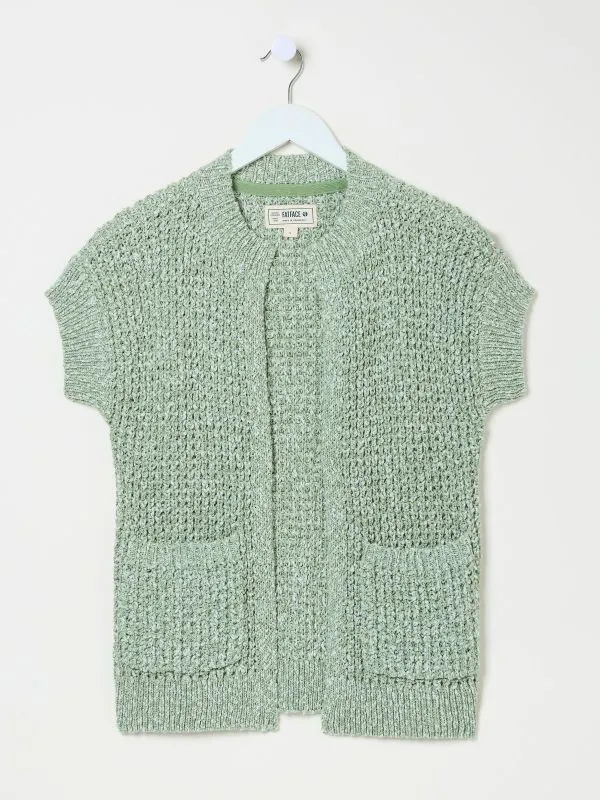 Fat Face Knitwear Women Green Erika Knitted Kimono Cardigan