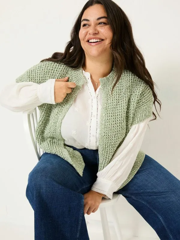 Fat Face Knitwear Women Green Erika Knitted Kimono Cardigan