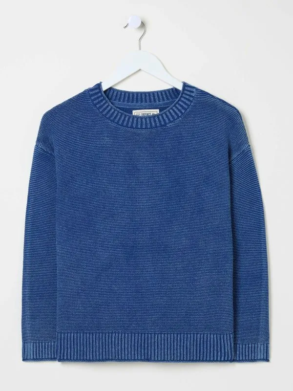 Fat Face Knitwear Women Ink Elia Laundered Knitted 100 Cotton Jumper