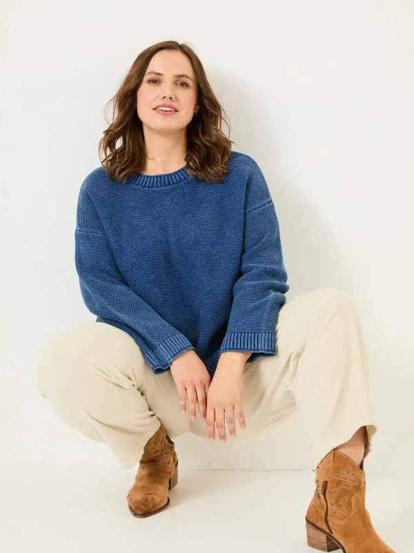 Fat Face Knitwear Women Ink Elia Laundered Knitted 100 Cotton Jumper