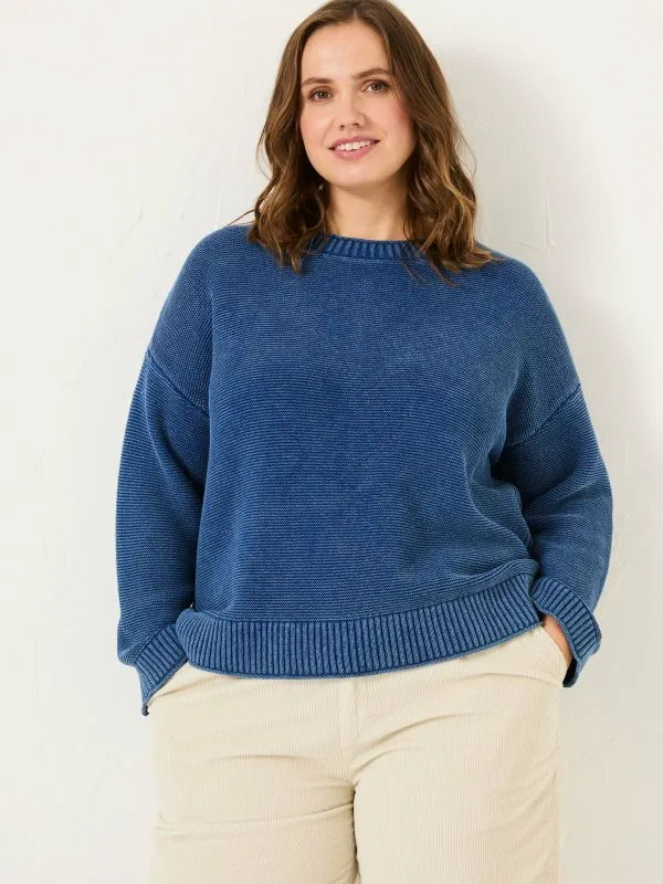 Fat Face Knitwear Women Ink Elia Laundered Knitted 100 Cotton Jumper